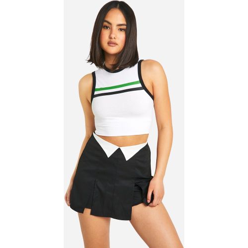 Jupe-Short Plissée En Twill - 34 - boohoo - Modalova