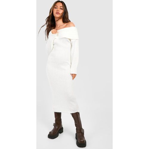 Robe Pull À Épaules Dénudées - Blanc Écru - S/M, Blanc Écru - boohoo - Modalova