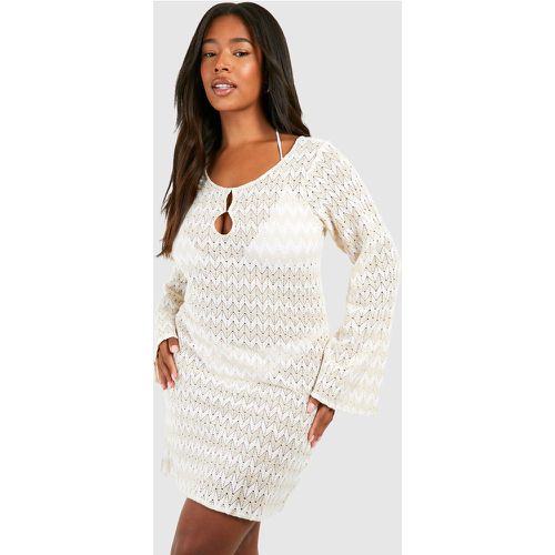 Plus" Stripe Crochet Beach Dress - 18 - boohoo - Modalova
