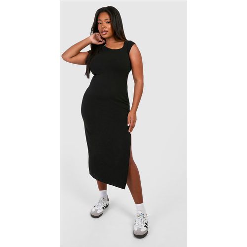 Grande Taille - Robe Mi-Longue Froncée Asymétrique - 50 - boohoo - Modalova