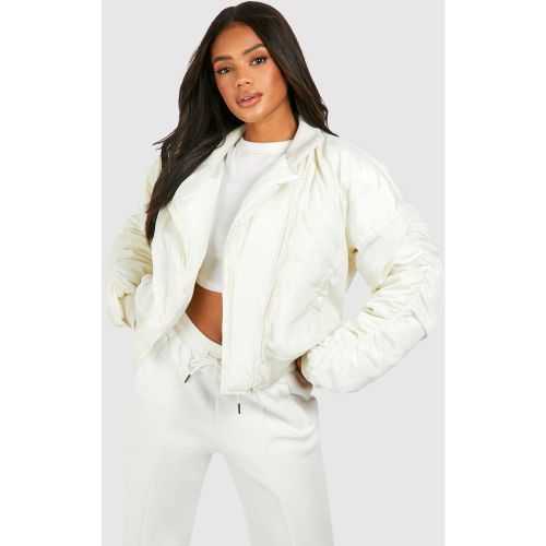 Bomber Asymétrique À Col Contrastant - 42 - boohoo - Modalova