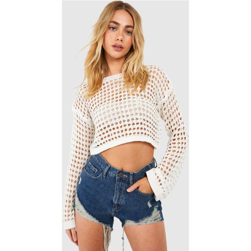 Short En Jean À Déchirures - 40 - boohoo - Modalova