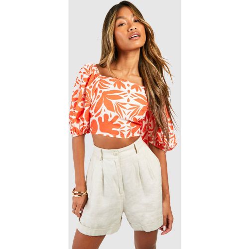 Crop Top Imprimé Noué Dans Le Dos - 38 - boohoo - Modalova