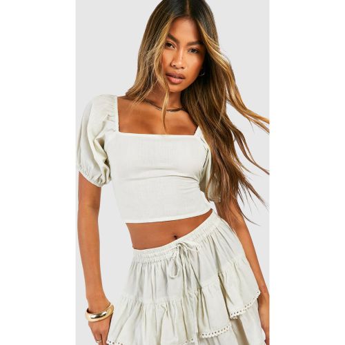 Crop Top À Dos Nu En Crochet - 34 - boohoo - Modalova