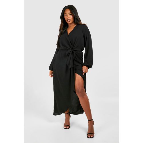 Grande Taille - Robe Longue Satinée Texturée - 50 - boohoo - Modalova