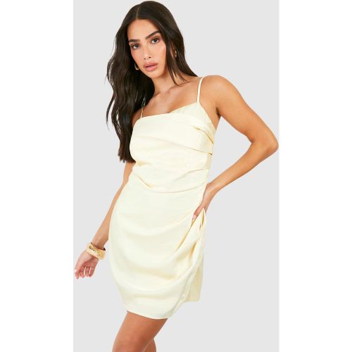 Petite" - Robe Nuisette Satinée Drapée - 36 - boohoo - Modalova