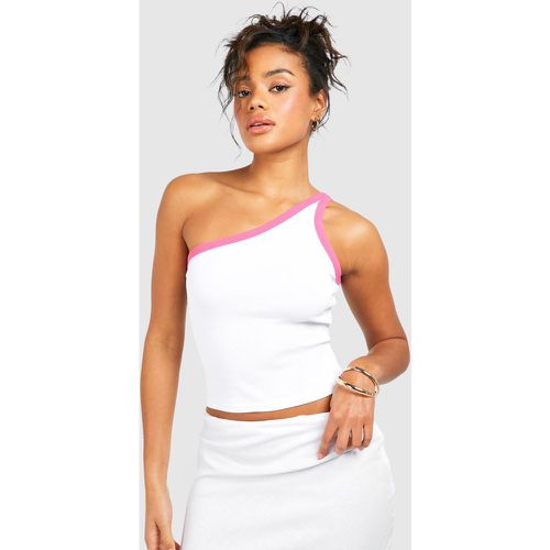 Débardeur Côtelé Premium Asymétrique - 38 - boohoo - Modalova