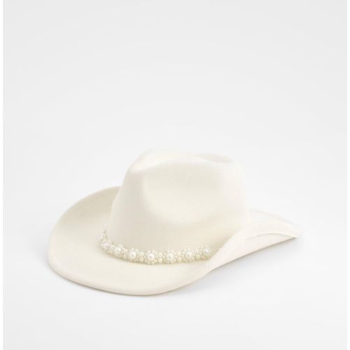 Chapeau De Cowboy À Détail En Perle - One Size - boohoo - Modalova