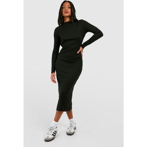 Robe Mi-Longue Côtelée À Dos Nu - 36 - boohoo - Modalova