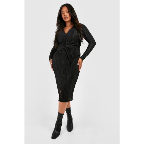Grande Taille - Robe Mi-Longue Torsadée - 46 - boohoo - Modalova