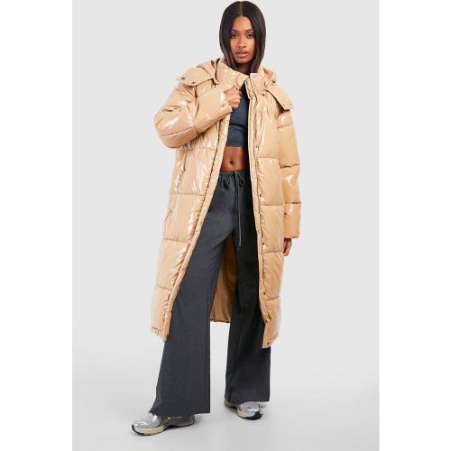 Doudoune Longue À Capuche En Synthétique - M - boohoo - Modalova