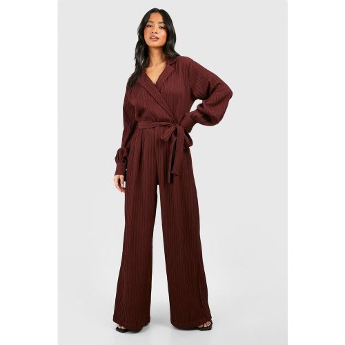 Petite" - Combinaison Large Texturée - 44 - boohoo - Modalova