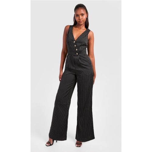 Combinaison Large À Rayures Fines Et Gilet - 36 - boohoo - Modalova