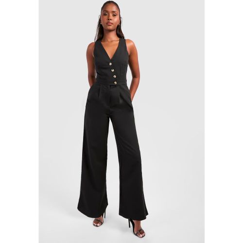 Combinaison Large - Noir - 36, Noir - boohoo - Modalova