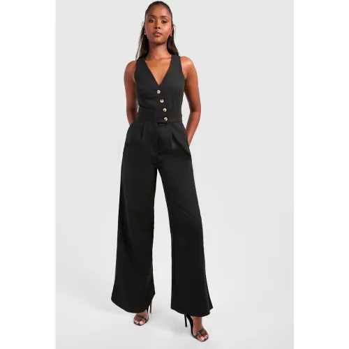 Combinaison Large - Noir - 42, Noir - boohoo - Modalova