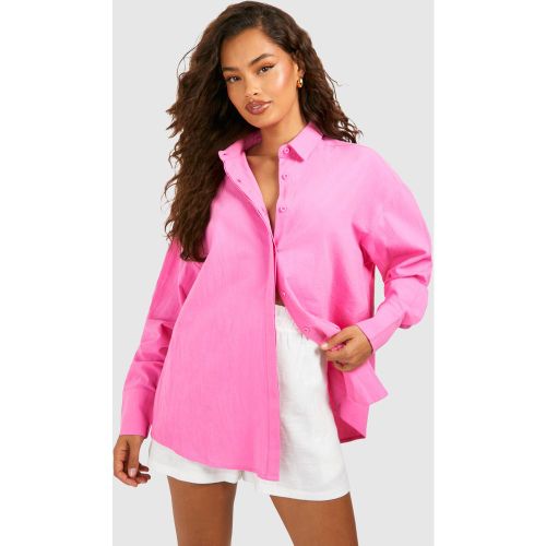 Chemise Oversize En Lin - 34 - boohoo - Modalova