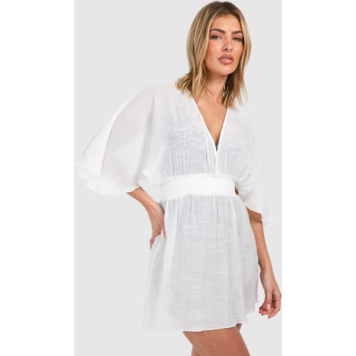 Robe De Plage Effet Lin - M - boohoo - Modalova