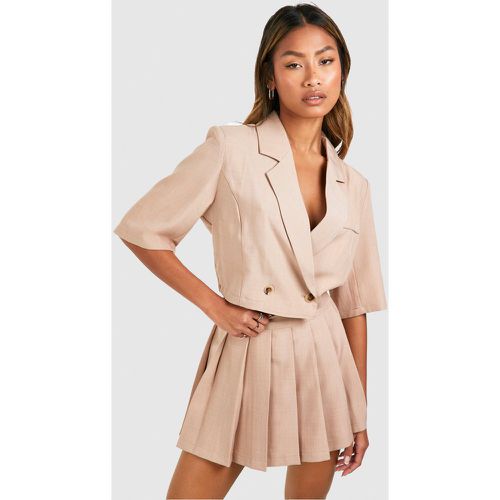 Blazer Court Oversize En Lin - 36 - boohoo - Modalova