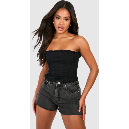 Short En Jean Délavé À Bords Bruts - 34 - boohoo - Modalova