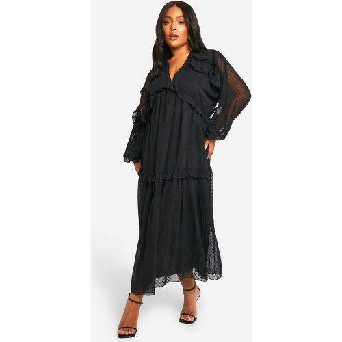 Grande Taille - Robe Mi-Longue À Volants - 46 - boohoo - Modalova