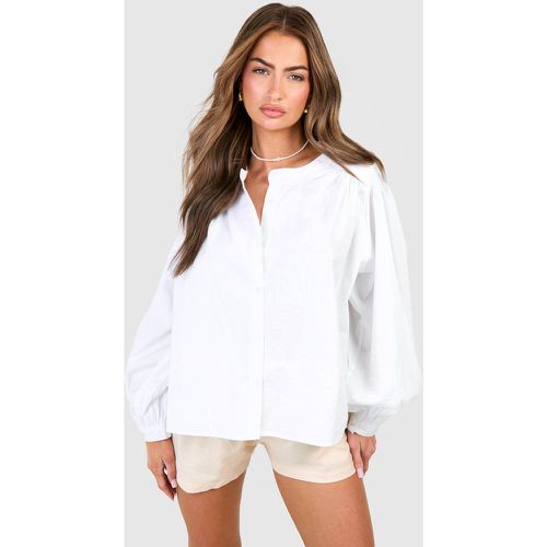 Blouse En Coton À Manches Bouffantes - 38 - boohoo - Modalova