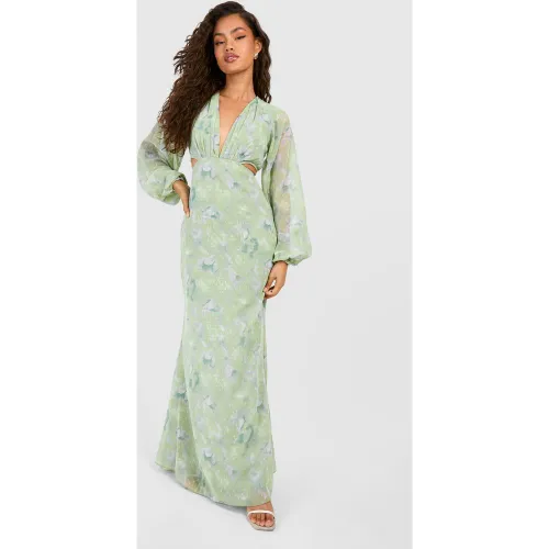 Robe Longue En Plumetis À Découpes - 38 - boohoo - Modalova