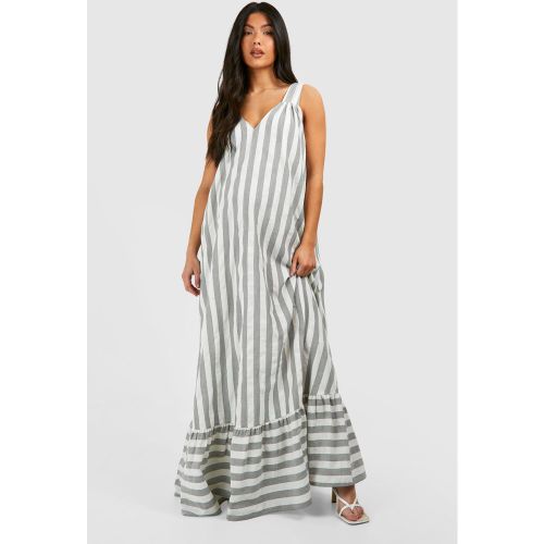 Maternité - Robe Longue De Grossesse À Rayures Et Manches Longues - 40 - boohoo - Modalova