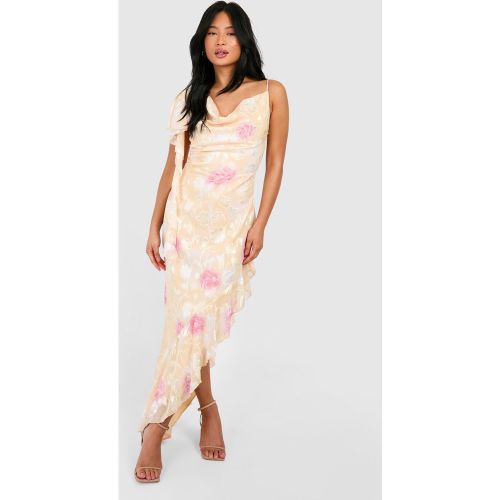 Petite" - Robe Mi-Longue Fleurie À Volants - 38 - boohoo - Modalova