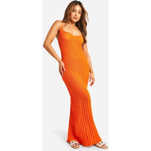 Petite" - Robe Longue En Crochet À Col Bénitier - 38 - boohoo - Modalova