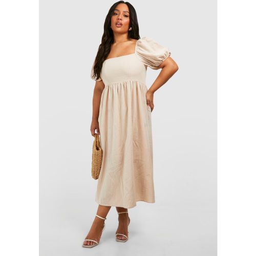 Grande Taille - Robe Mi-Longue À Manches Bouffantes - 44 - boohoo - Modalova