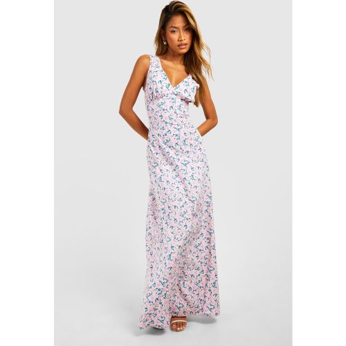 Robe Longue Fleurie Décolletée - 36 - boohoo - Modalova
