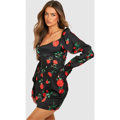 Robe Corset Courte À Imprimé Rose - 40 - boohoo - Modalova