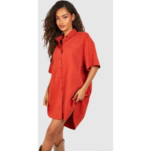 Robe Chemise Oversize En Popeline À Manches Courtes - 40 - boohoo - Modalova
