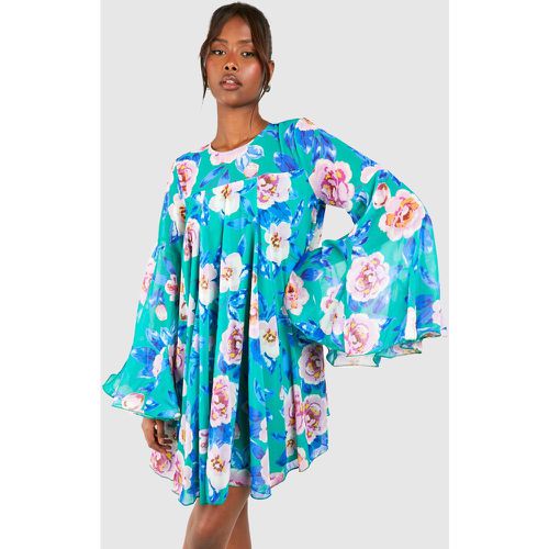 Robe Babydoll Plissée À Fleurs - 38 - boohoo - Modalova