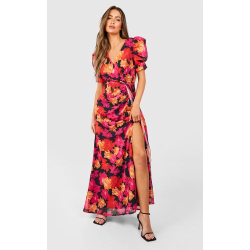 Floral Print Wrap Maxi Dress - boohoo - Modalova