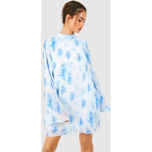 Robe Plissée Fleurie À Manches Évasées - 36 - boohoo - Modalova