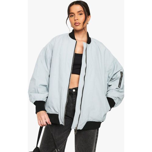 Bomber Oversize Côtelé À Empiècement Contrastant - 36 - boohoo - Modalova