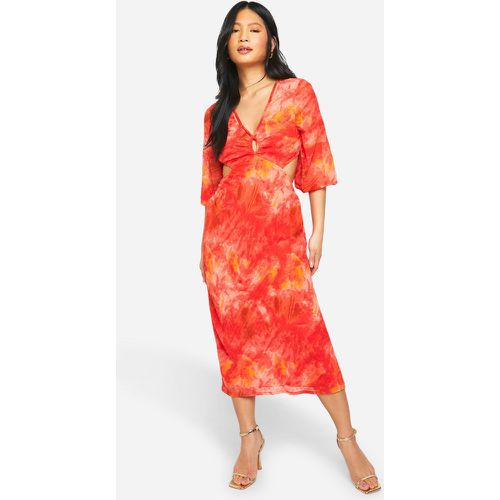 Petite" - Robe Longue Imprimée En Mousseline De Soie - 36 - boohoo - Modalova