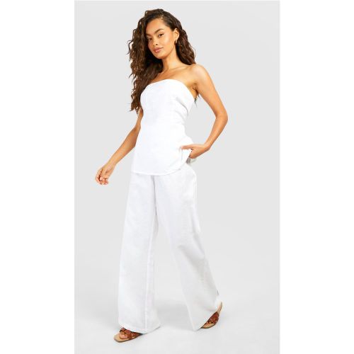 Pantalon Large - Blanc - 34, Blanc - boohoo - Modalova