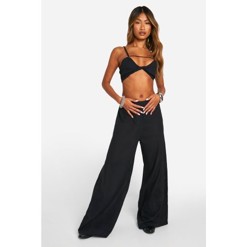 Pantalon Large En Lin - 34 - boohoo - Modalova