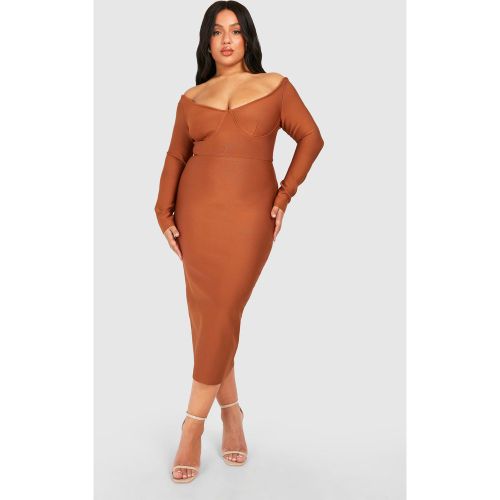 Grande Taille - Robe Mi-Longue À Épaules Dénudées - 44 - boohoo - Modalova