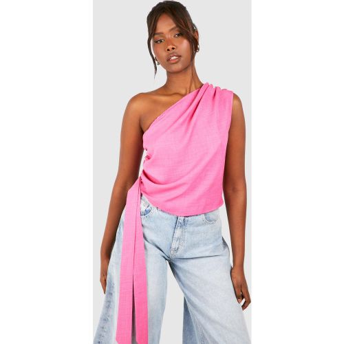 Blouse Asymétrique Froncée - 34 - boohoo - Modalova