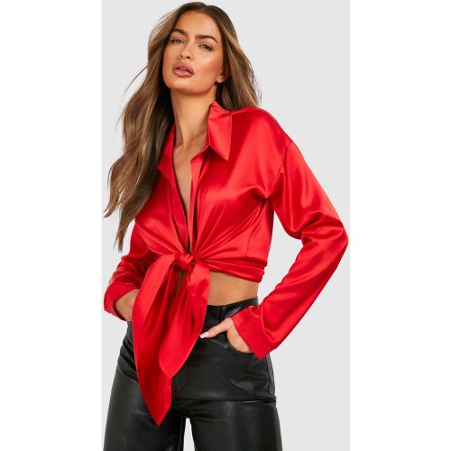 Blouse Satinée À Manches Longues - 36 - boohoo - Modalova