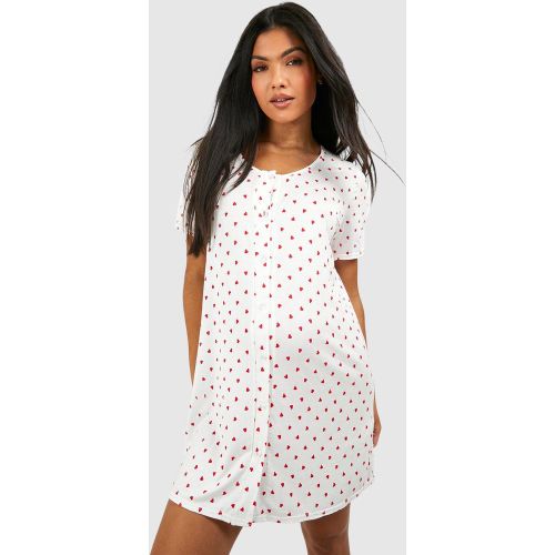 Maternité - Nuisette De Grossesse À Imprimé Cœur - 36 - boohoo - Modalova