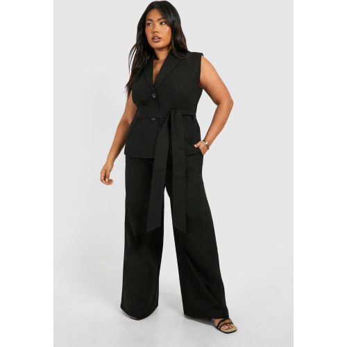 Grande Taille - Pantalon En Lin Élastiqué - 44 - boohoo - Modalova