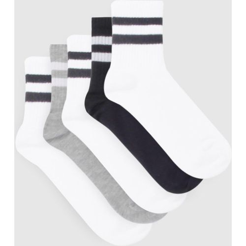 Pack Striped Ankle Socks - boohoo - Modalova