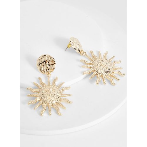 Boucles D'Oreilles Soleil Dorées - One Size - boohoo - Modalova