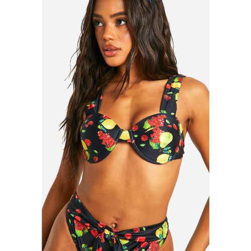 Fruit Print Underwired Bikini Top - boohoo - Modalova