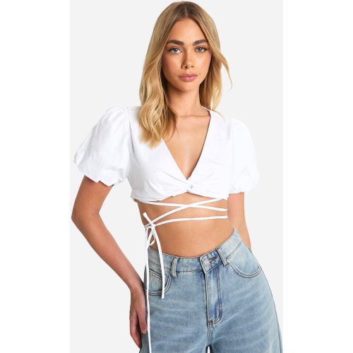 Crop Top À Manches Bouffantes - 34 - boohoo - Modalova