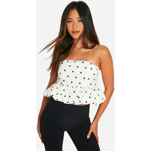 Corset Péplum À Pois - 40 - boohoo - Modalova